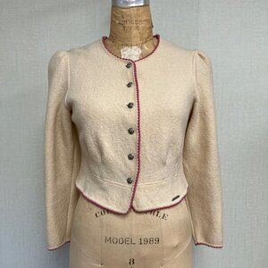 Vintage Geiger Made in Austria Boiled Pure Wool Cardigan Jacket size 40 Medium